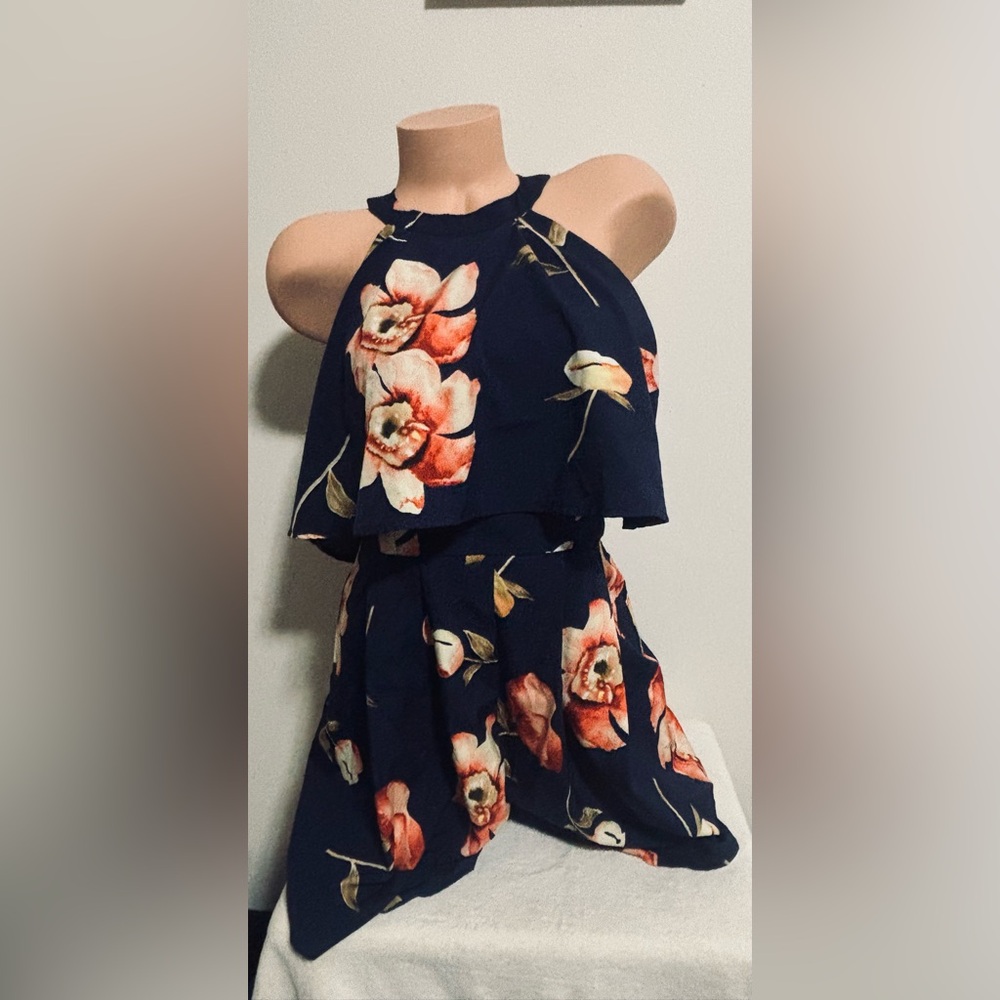 Floral Sleeveless Romper Dress